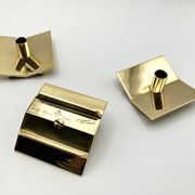 3 “Profile” candlesticks no. 70 in brass • Design Pierre Forssel for Skultuna Éditions • 1960