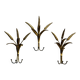 Set of 3 wheat sheaf coat hooks, Italy, 1960s, Hans Kogl style.