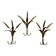 Set of 3 wheat sheaf coat hooks, Italy, 1960s, Hans Kogl style.