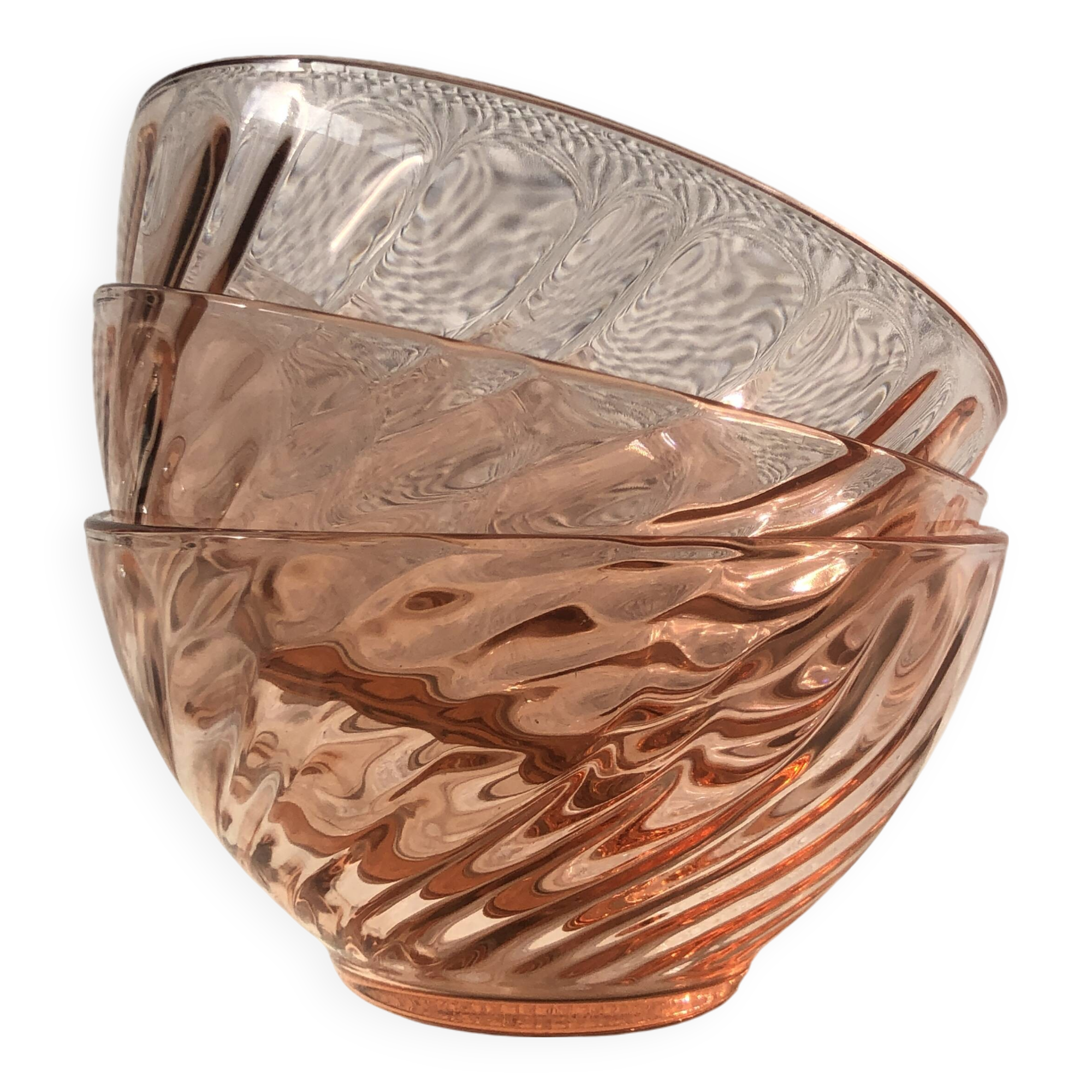 3 Arcoroc bowls Rosaline collection