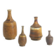 Suite de 4 vases de collection Mid-Century scandinave en grès marron par Gunnar Borg