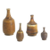 Suite de 4 vases de collection Mid-Century scandinave en grès marron par Gunnar Borg