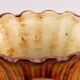 Sublime Capodimonte vase with white and yellow floral patterns.