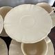 Ivory ribbed café service 7 cups Sarreguemines