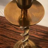 Twisted brass vintage candlestick