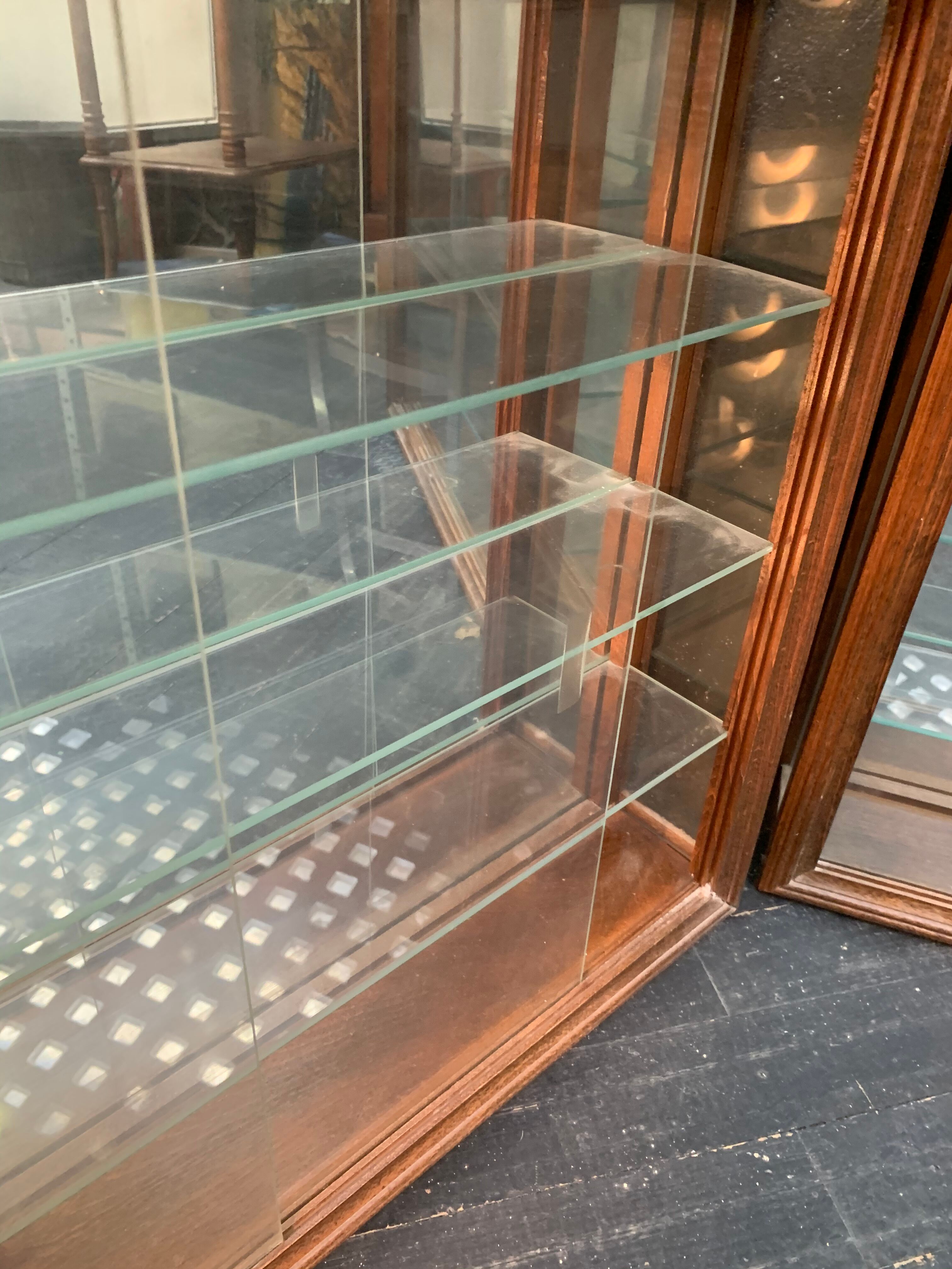 Pair of wooden showcases