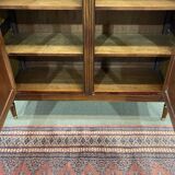 Louis XVI style bookcase in mahogany and marble top from the 70s
