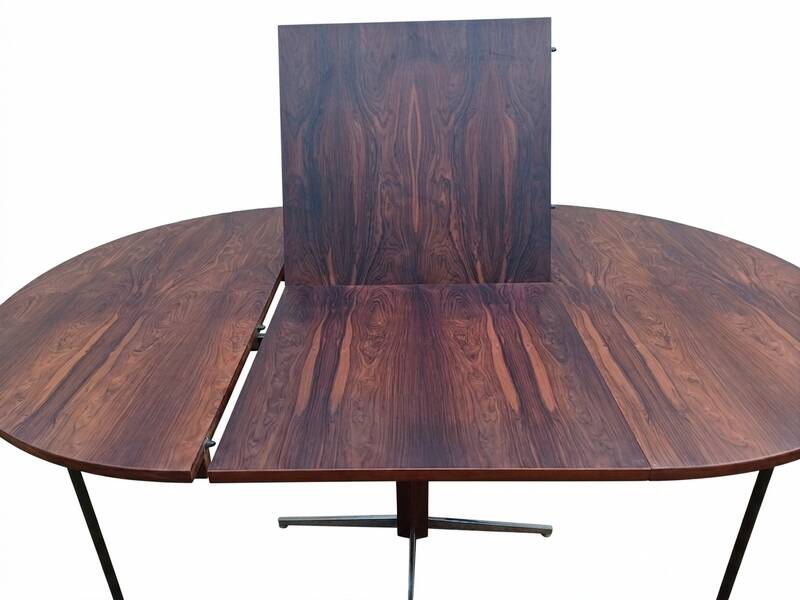 Table à manger Jorge Zalszupin ronde extensible palissandre jacaranda 1960