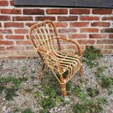 Ancien Fauteuil Pour Enfant Bambou & Osier