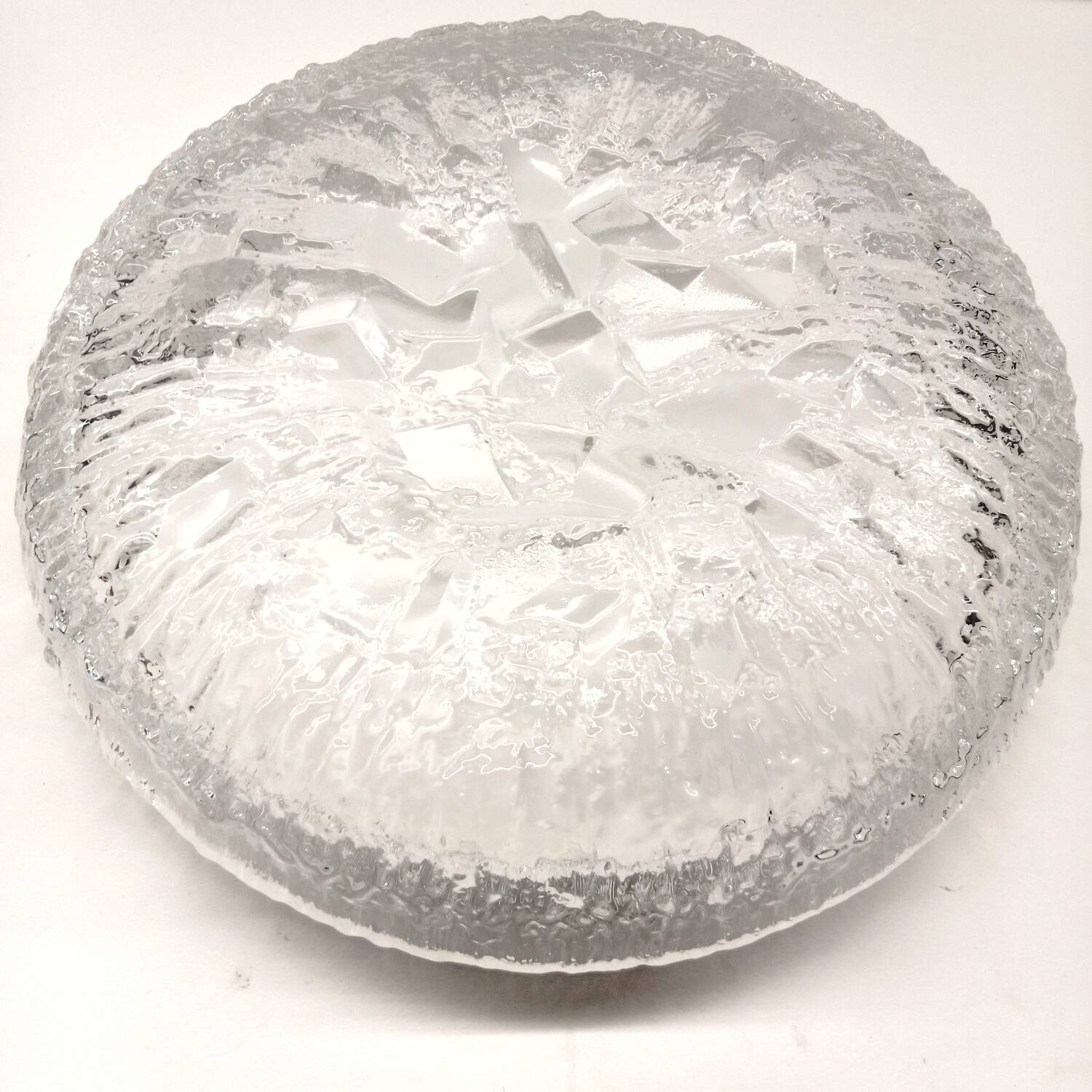 Crystal Bowl Empty Pocket 28 cm Signed Tapio Wirkkala Lunaria Design Finland