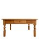 Antique coffee table in solid elm with turned legs.