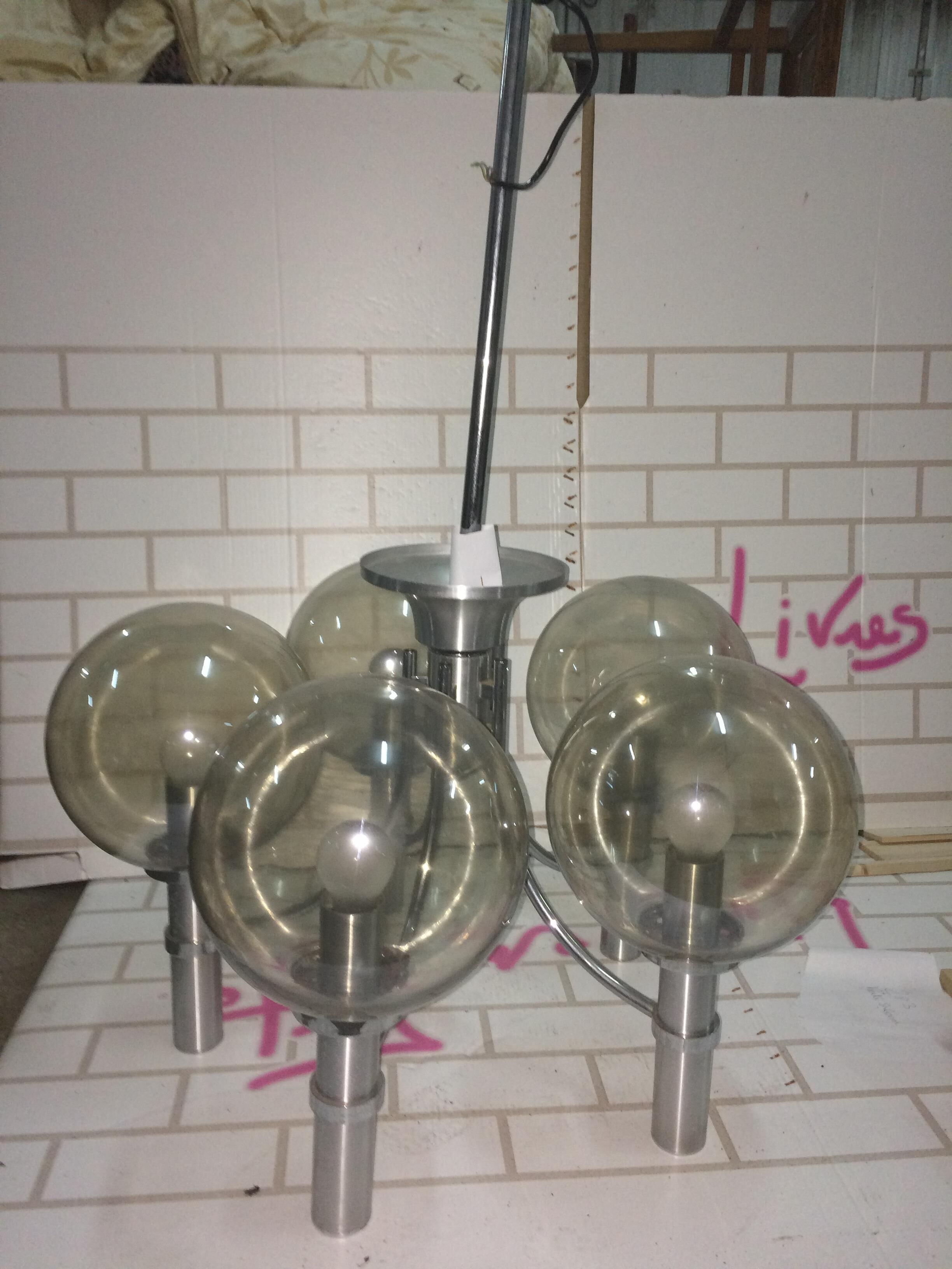 Chrome chandelier 70s