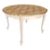 Round table made of cherry wood, sanded and varnished.