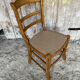 Set of 3 Antique BAUMANN Chairs Wood + Vintage Fabric Cushion Seat