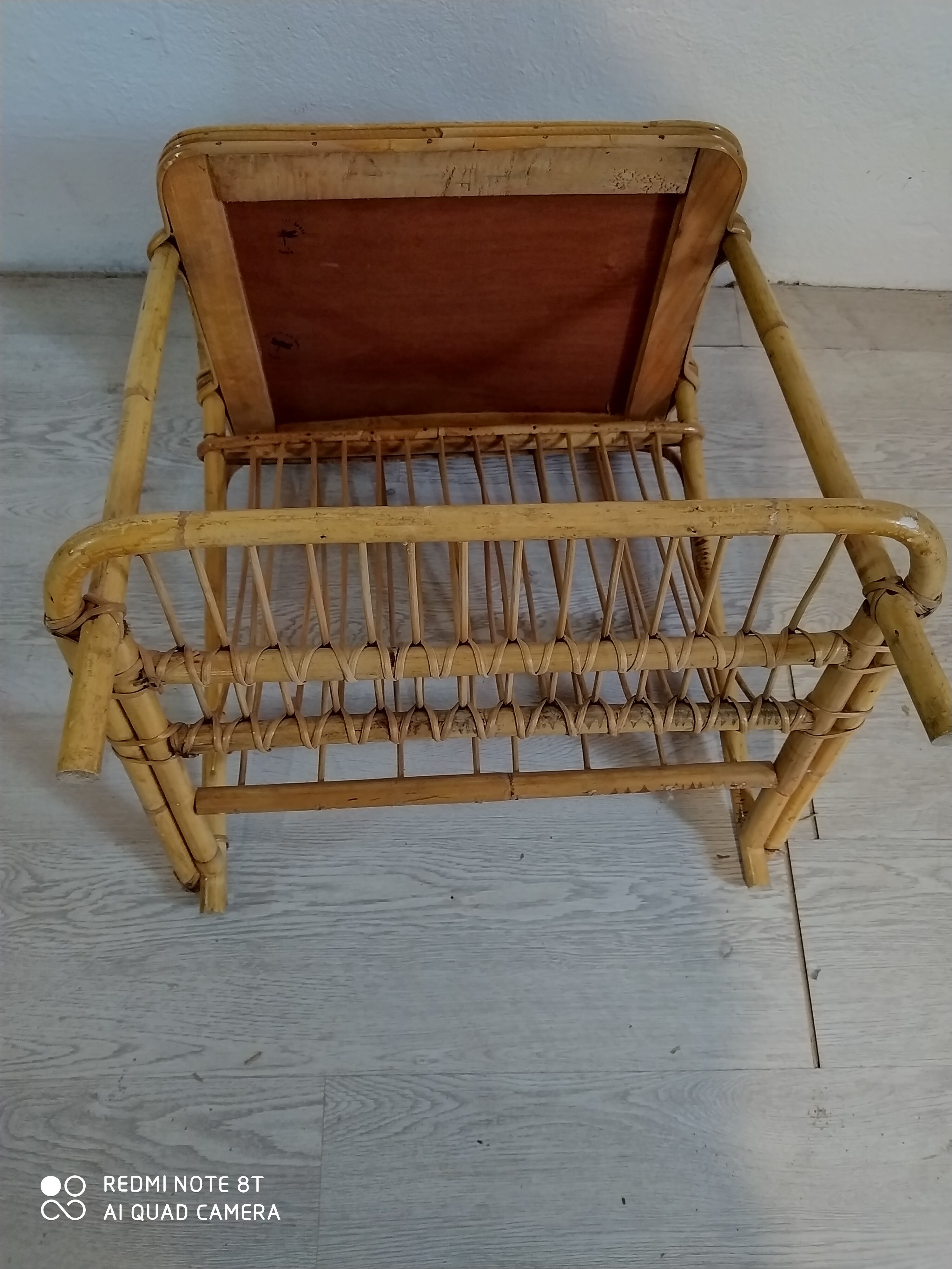 Vinyl storage side table