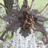 Glass chandelier and brass perfect working order