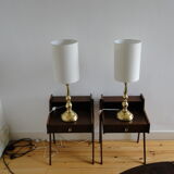 Pair of vintage Scandinavian brass lamps 1960