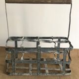 8-hole bottle holder, zinc and wood