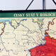 Vintage school map of czech state, czechoslovakia 1960s