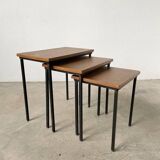 Modernist teak nesting tables from the 50s