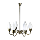 Danish Tulipan Brass Chandelier from Fog & Mørup, 1960s