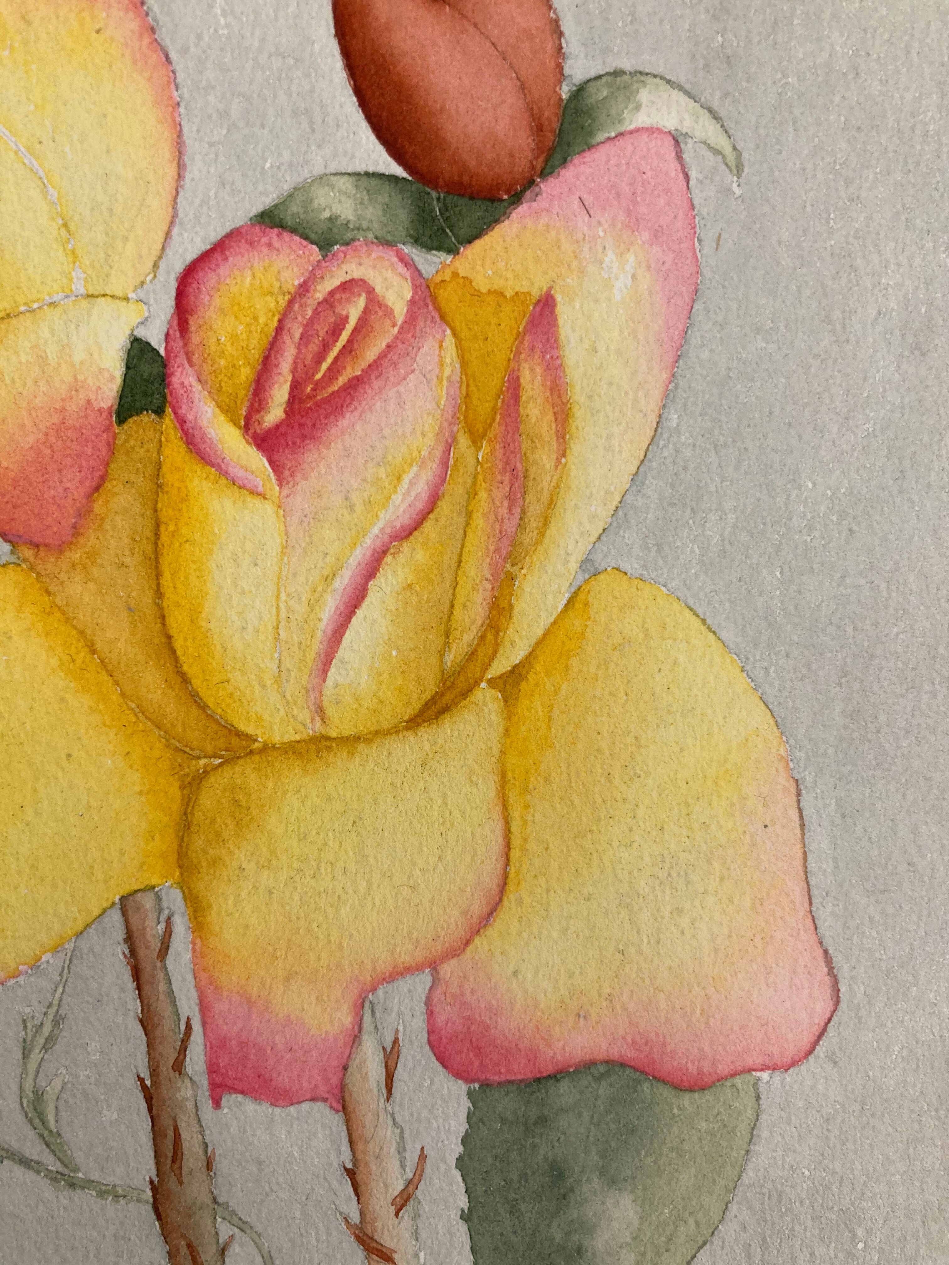 Watercolor with vintage roses