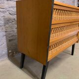 Old dresser oak and rattan 1960