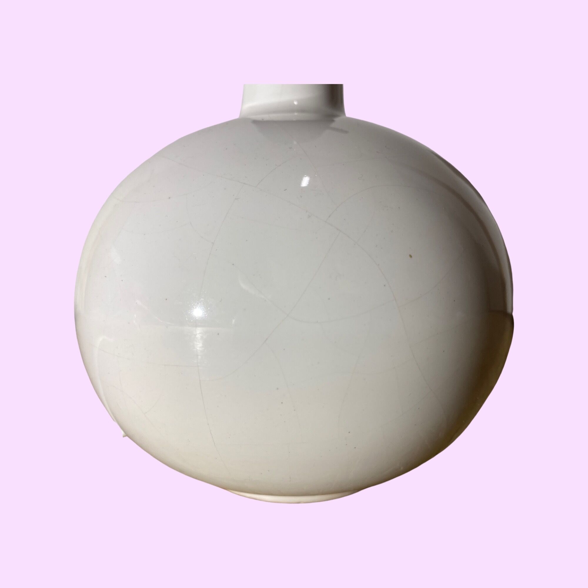 White Vintage Danish Ball Shaped Desk Light | Scandinavian Table Lamp From The Mid Century