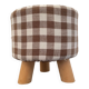 Children's pouf in Vichy chocolate fabric H28 X L 24