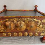 Table coffre peinture polychrome Inde