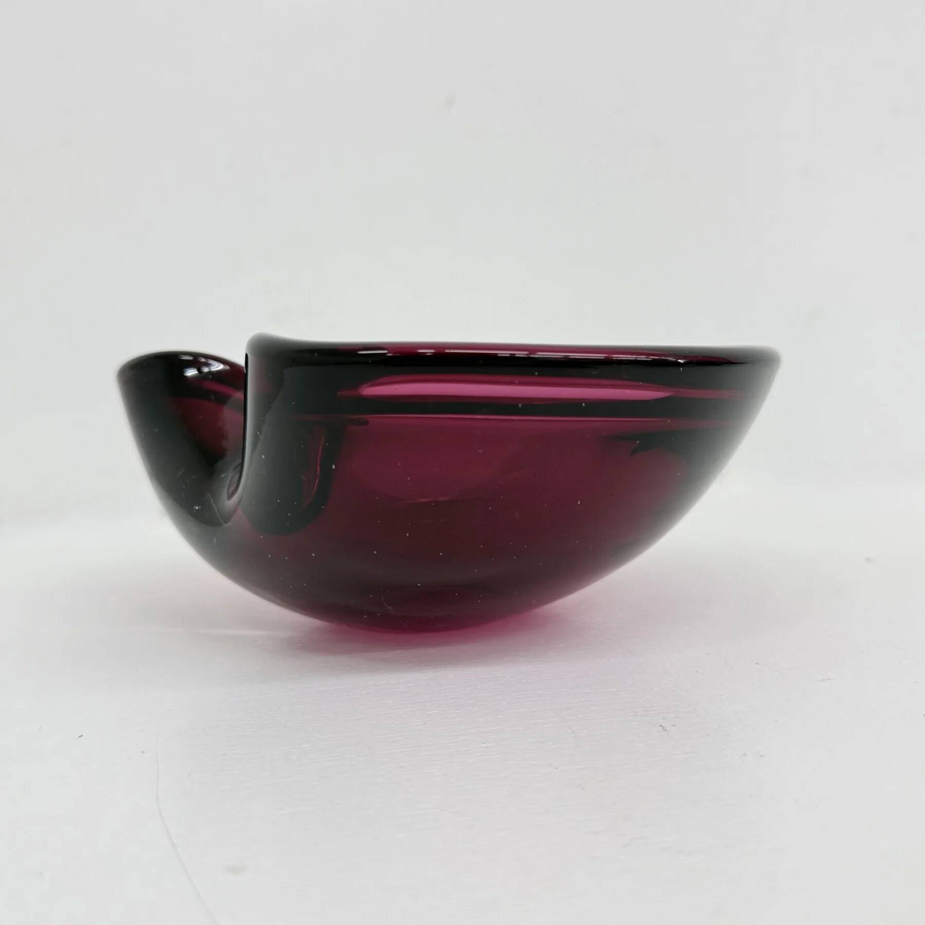 Set of 3 Murano Sommerso pink glass bowls, 1970s