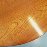 Table à manger ovale extensible en orme par Baumann, années 60-70