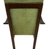 Vintage armchair solid wenge design 60s leather armrests design