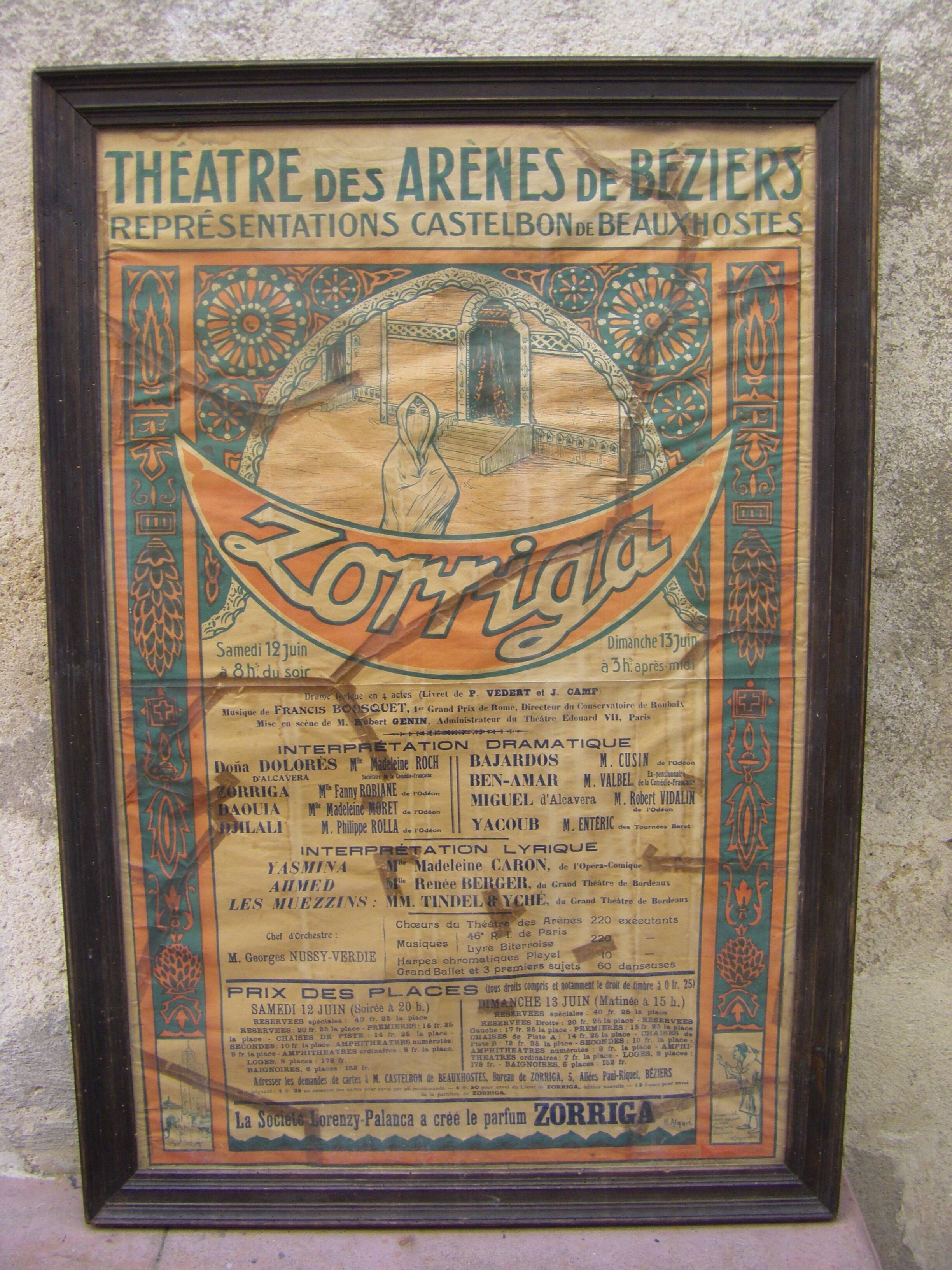 Large poster of the Béziers Arena Theatre