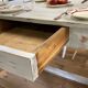 Farmhouse table 6 people white patinated in rectangular solid oak