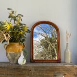 Vintage ethnic rattan mirror