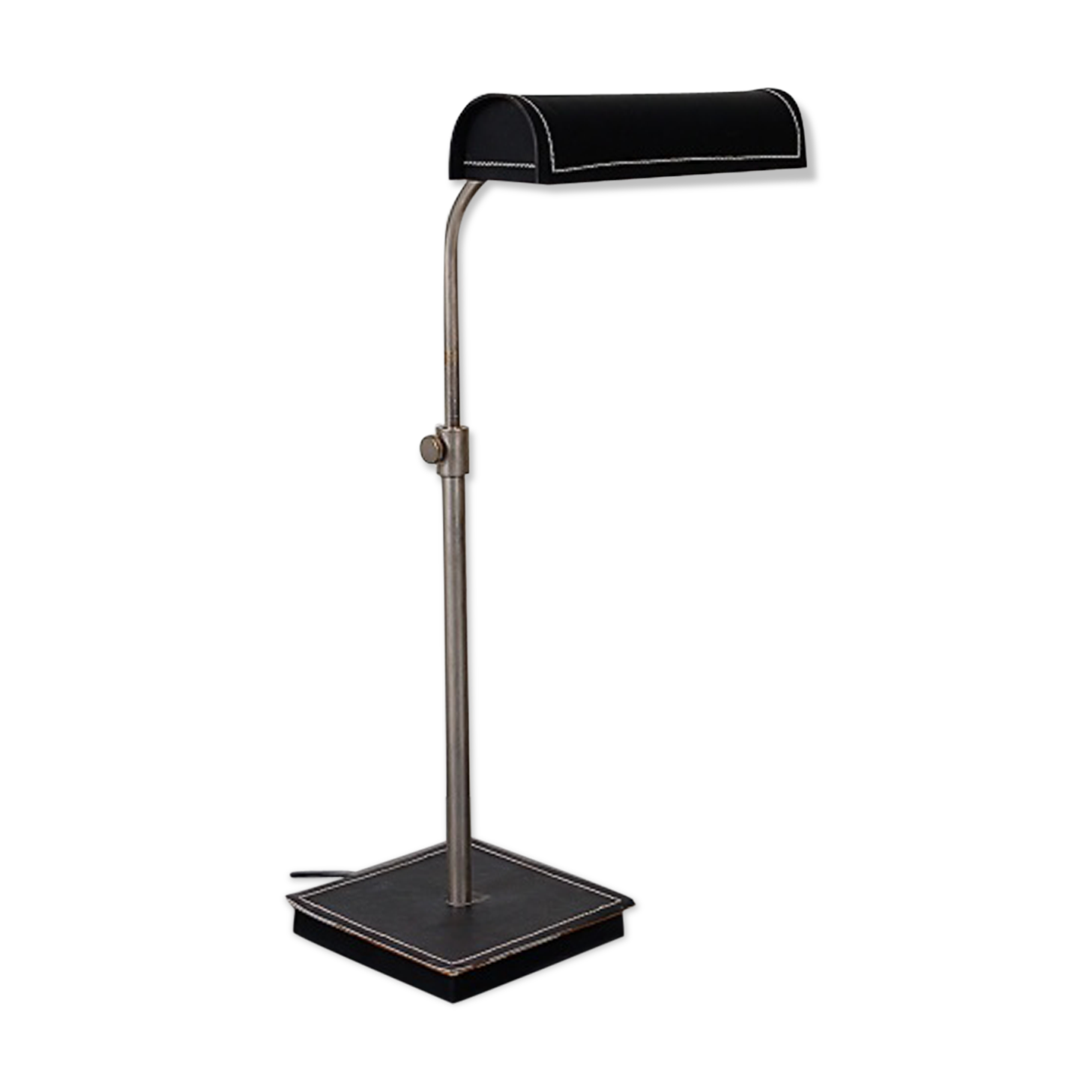 1950s Leather detailed table lamp, produced in France