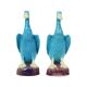 Vintage Duck Figurine Figure Couple Blue Chinese Porcelain 12cm