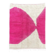 Moroccan Mrirt wool rug in pink and white 180x240 cm – Handwoven Berber rug, modern boho style, authentic wool area rug.