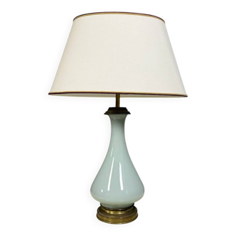Baluster-shaped lamp in celadon porcelain, Napoleon III period, circa 1880