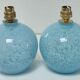Deux pieds lampes boules art déco verre de clichy bleu