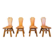 Vintage oak brutalist chairs, 1970s set of 4