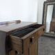 Exotic wood bar in Art Deco style