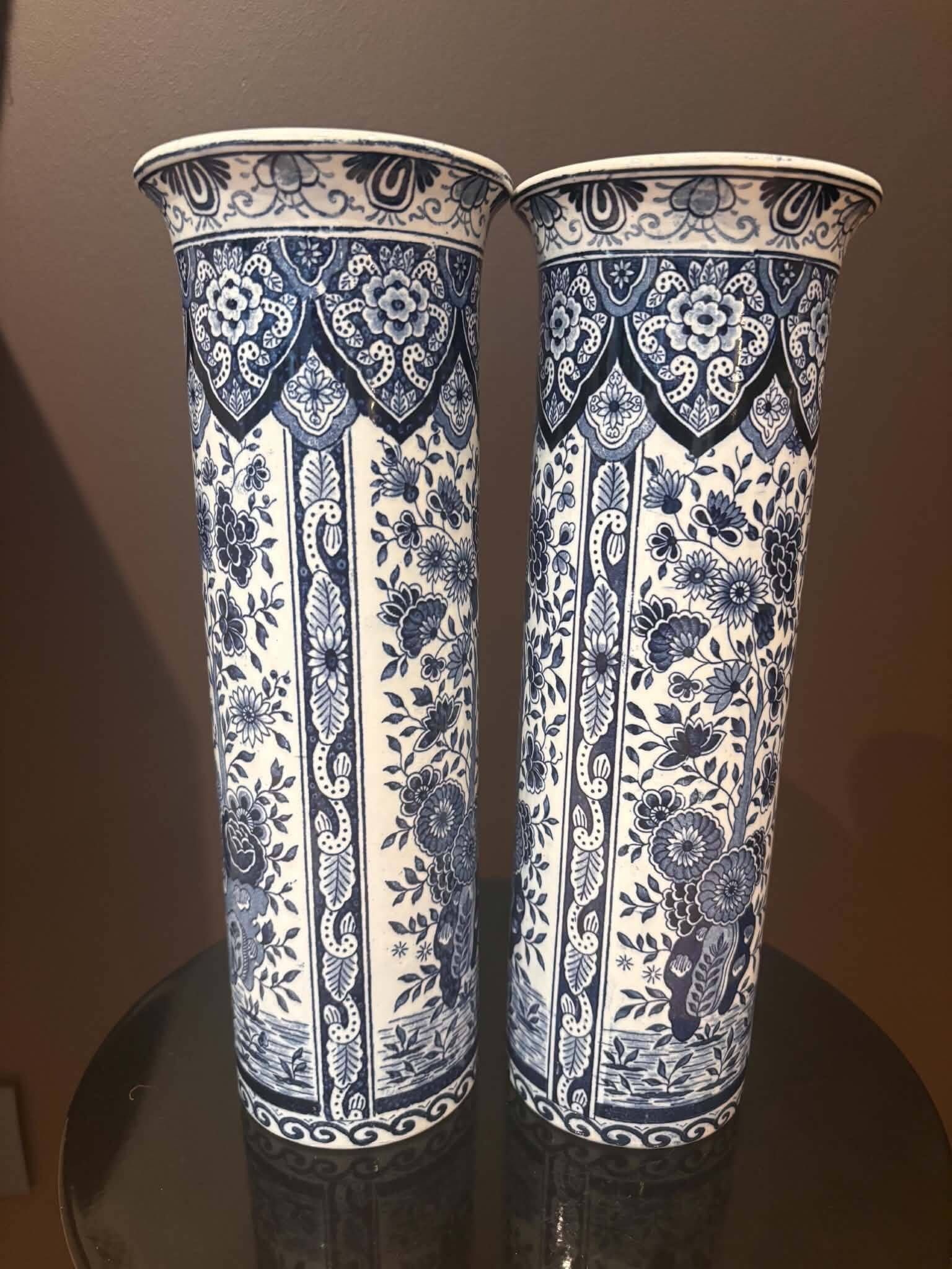 Pair of Delft vases