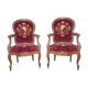 Paire de fauteuils Napoléon III en acajou
