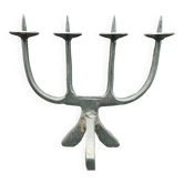 Brutalist Candle Holder Candlestick 4 Candles in Wrought Iron 60s/70s
