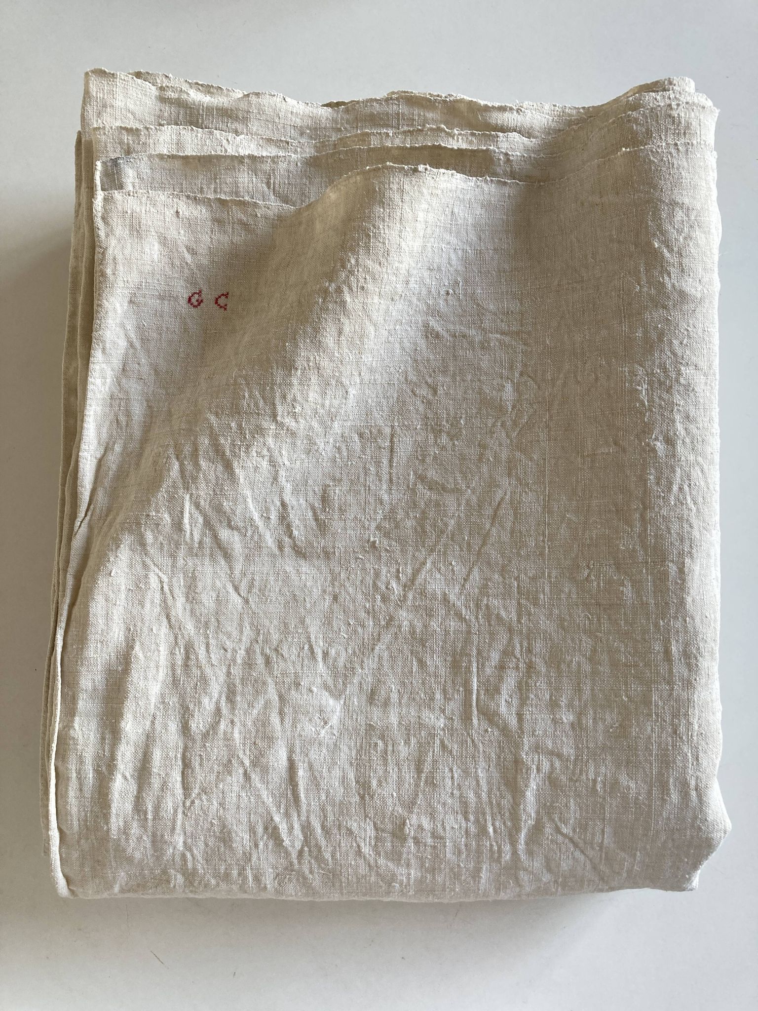 Nappe de ferme de réserve en lin brut 19e L260cm