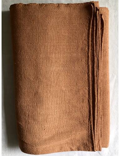 Antique Harvest Tablecloth in Pure Hemp, Tinted in Terracotta