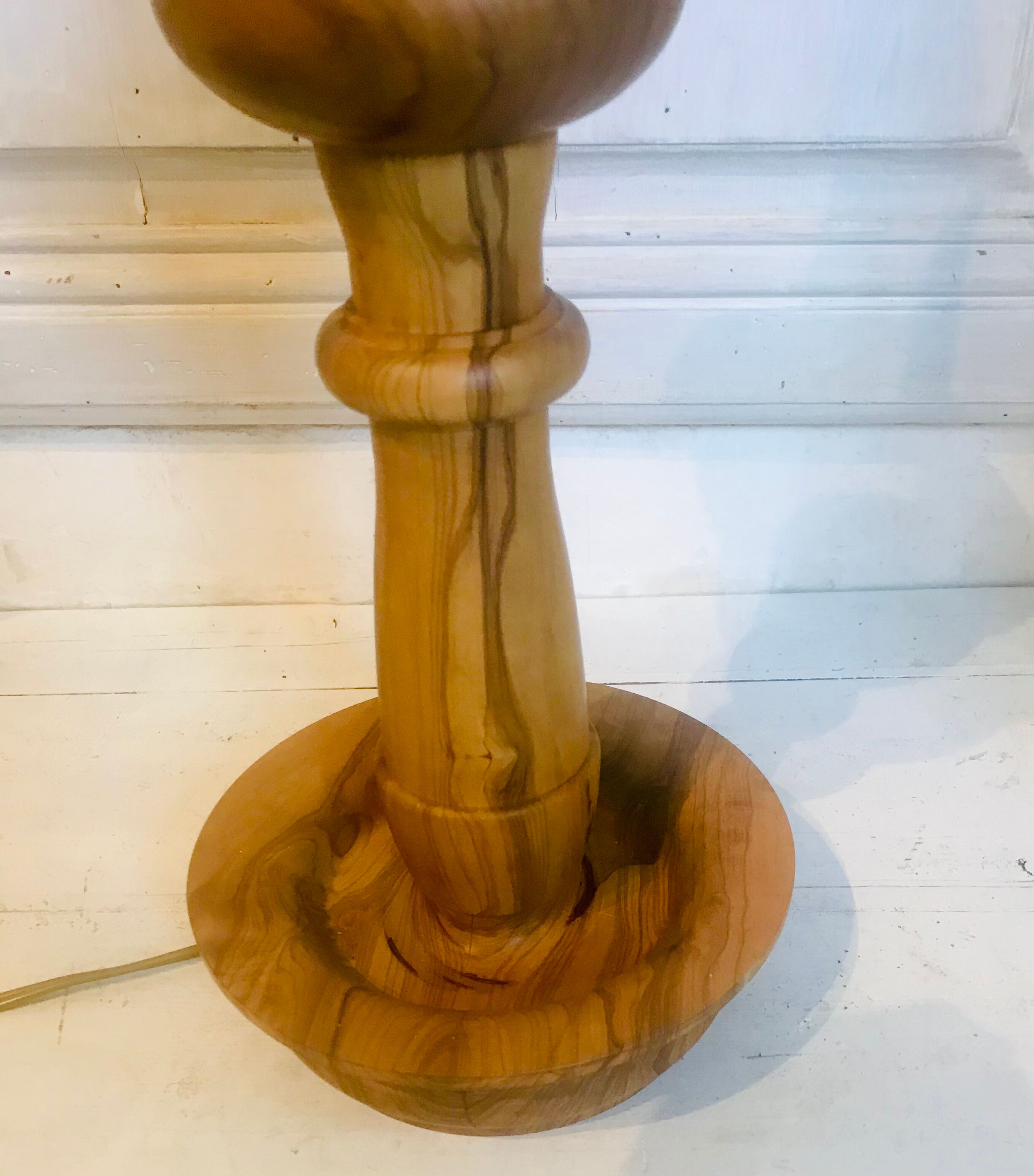 Lampe en bois 48 cm  circa 1960