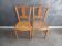 Paire de chaises cannées anciennes en bois blond